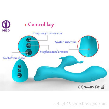 Rechargeable silicone dolphin vibrator remote control bluetooth sex toy